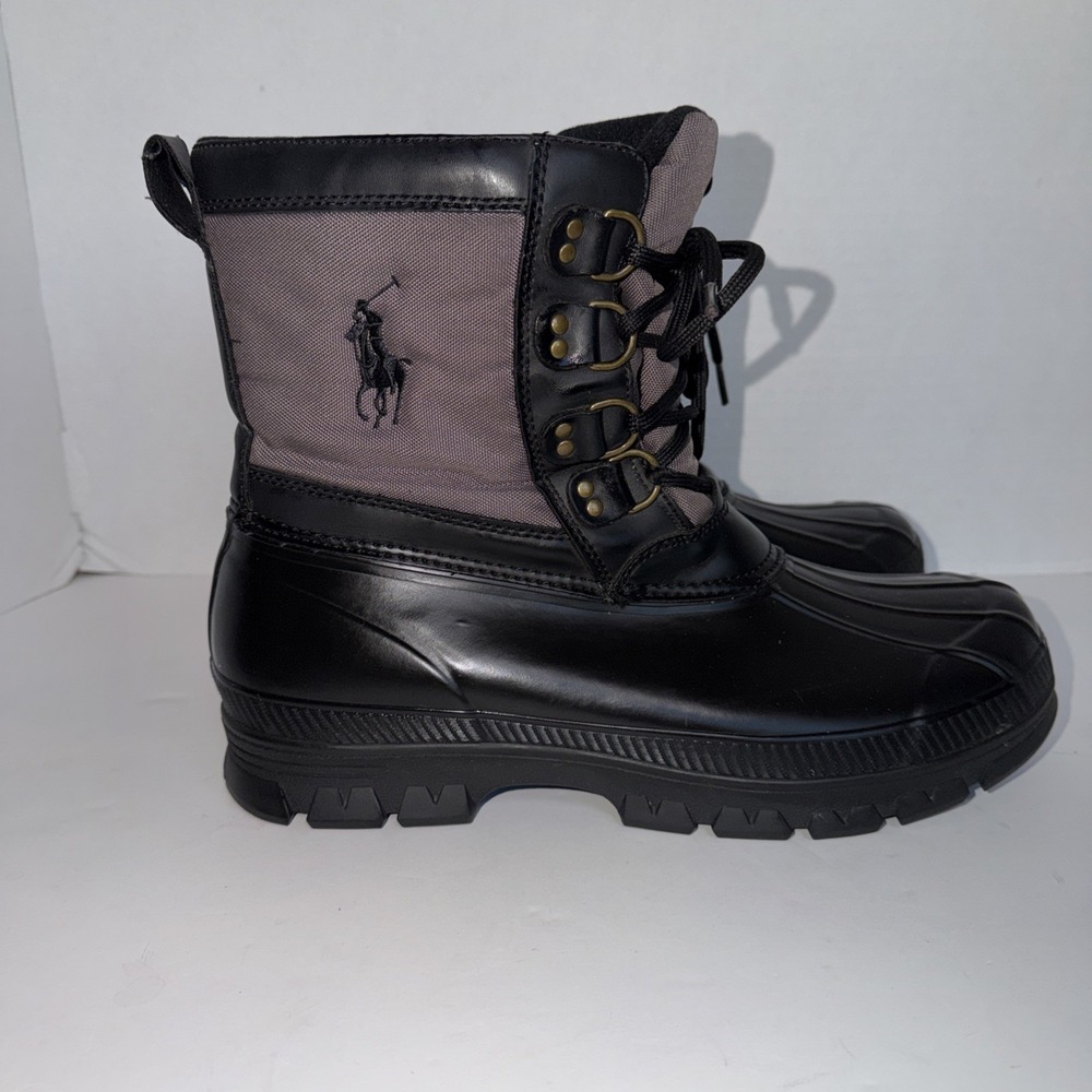 Polo Ralph Lauren Crestwick Big Pony Lace Up Winter Duck Hiking Rubber Boots 12D